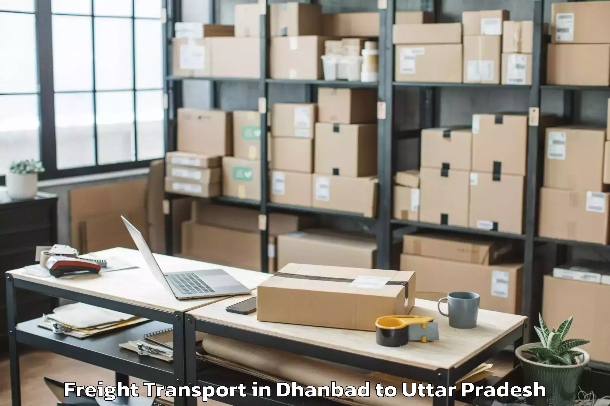 Top Dhanbad to Sahawar Freight Transport Available